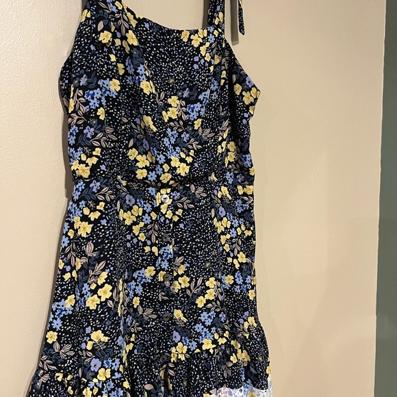 Jun & Ivy Boho Ditsy Floral Two Toned Button Spring Mini Dress Size XS Prairie - Picture 4 of 10
